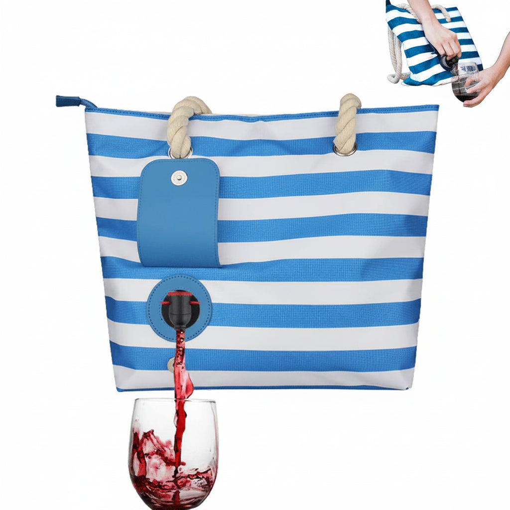 Sac de Plage Isotherme “Apéro Secret” - Sac Fraîcheur Été avec Distributeur
