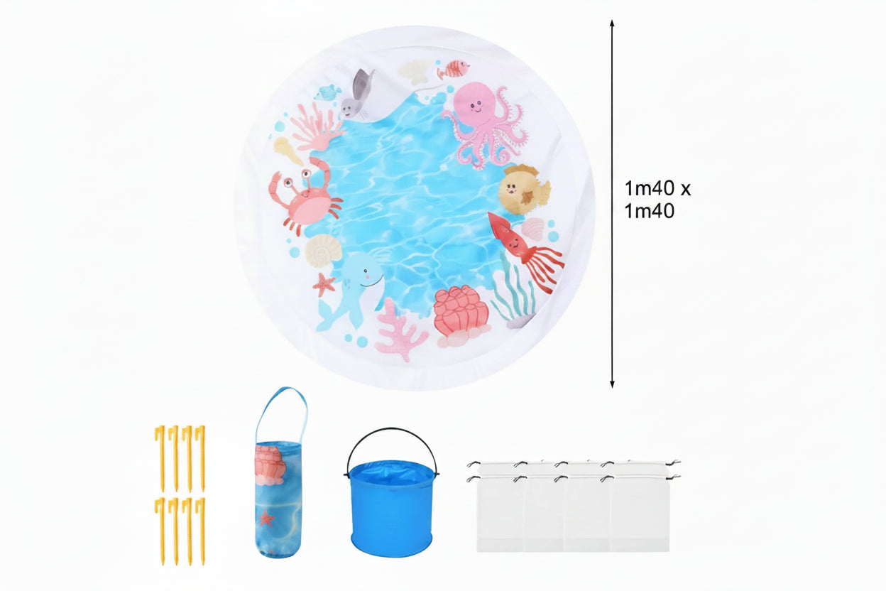 Tapis Pataugeoire Bébé Évolutif - Jeu d’Eau Plage Été