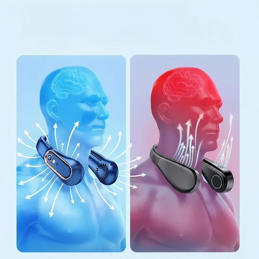 Ventilateur de Cou Portable Rechargeable - Refroidissement Été Sans Mains