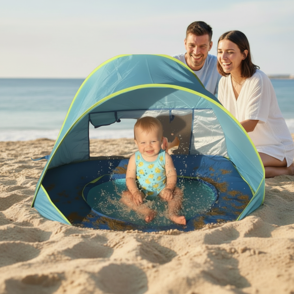 Tente plage Bébé Anti-UV avec Piscine